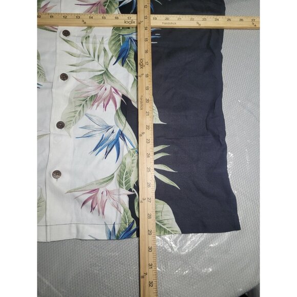 Caribbean Mens Shirt Size L Black Floral Graphic Hawaiian Short Sleeve NWT (37) - Picture 9 of 10